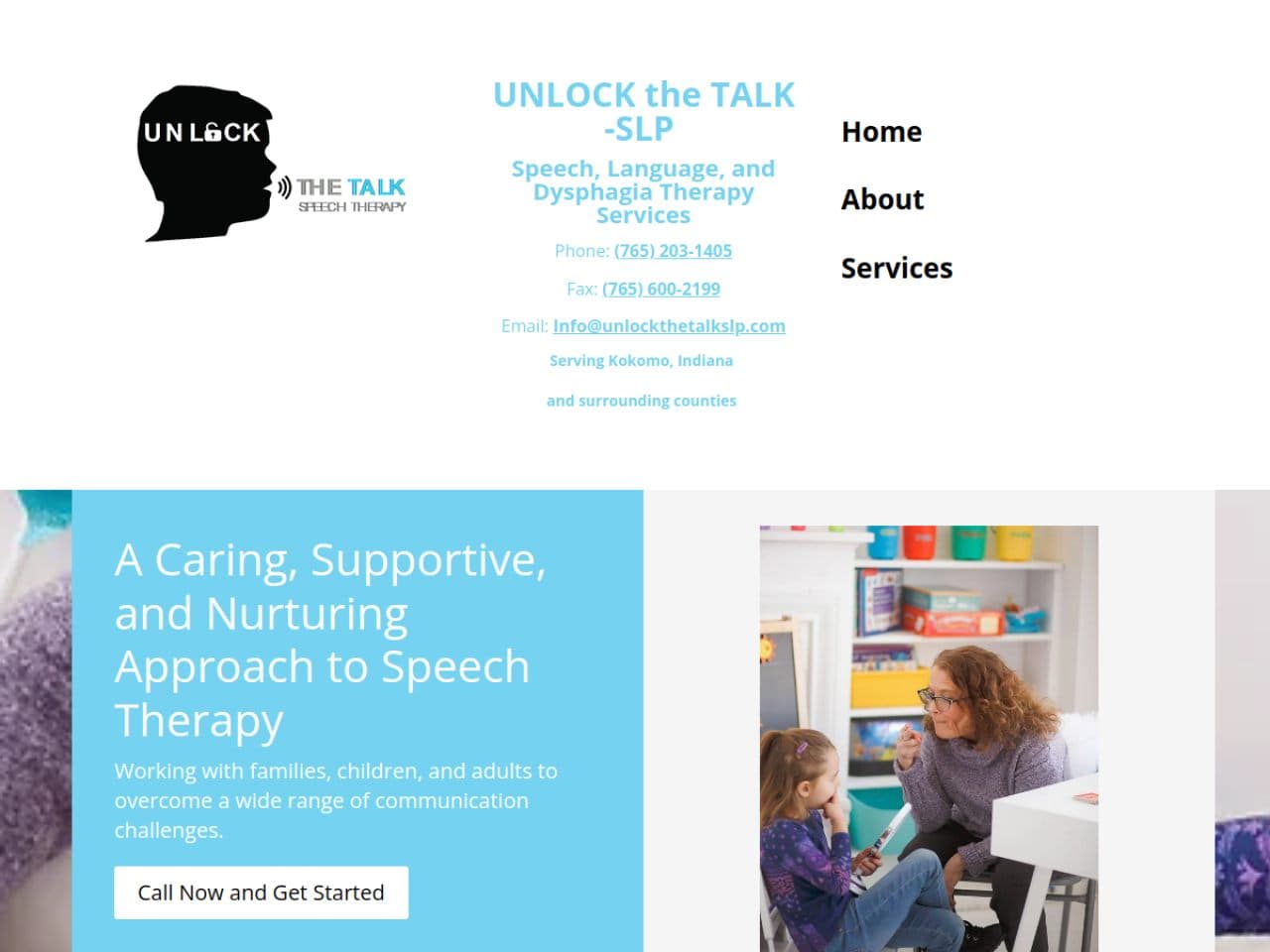 Screenshot of the UNLOCK the TALK-SLP website
