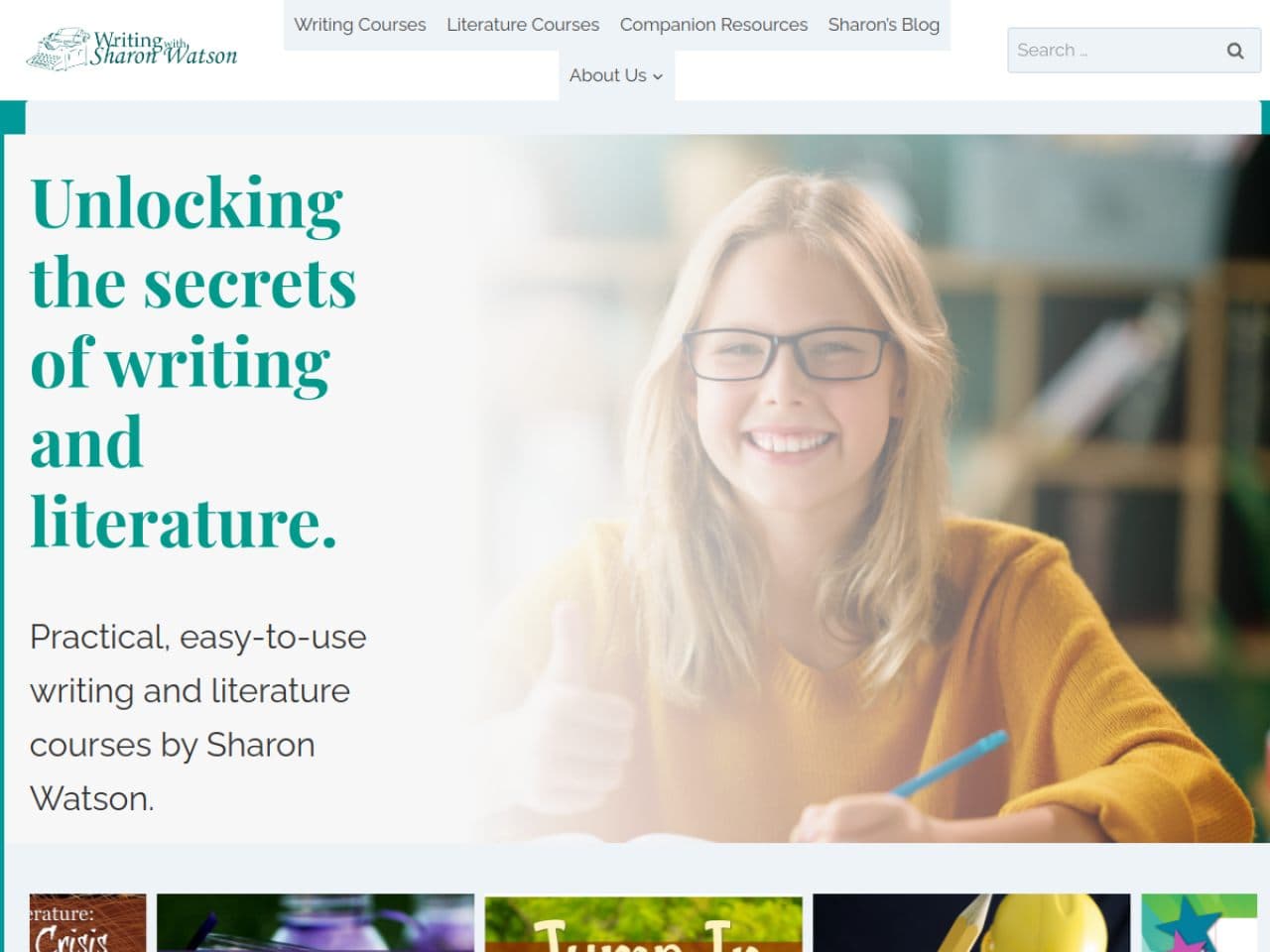 Screenshot of the Writing with Sharon Watson website
